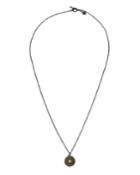 Old World Midnight Small Round Shield Pendant Necklace