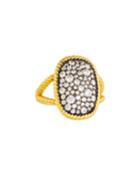 Gilded Cable Large Pave Ring,
