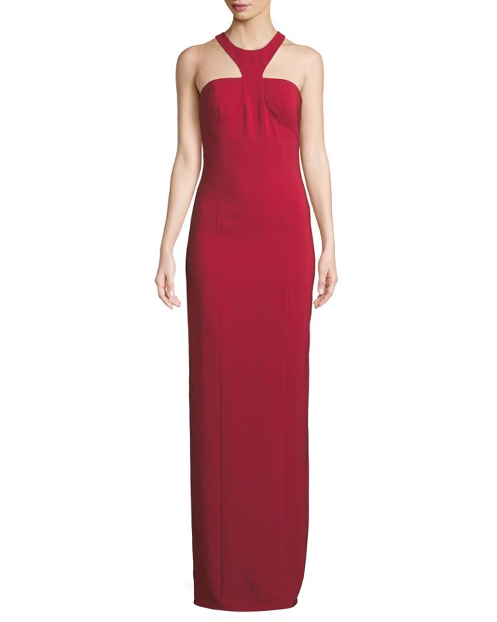 Ava Racerback Column Halter Gown
