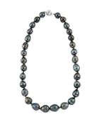 14k Graduated Tahitian Black Pearl Necklace,