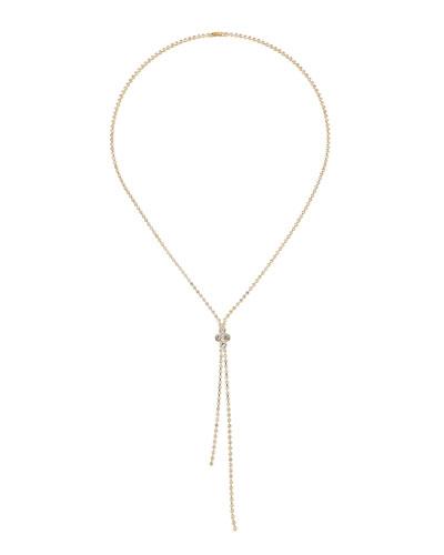 Long Crystal Bolo Necklace, Gold