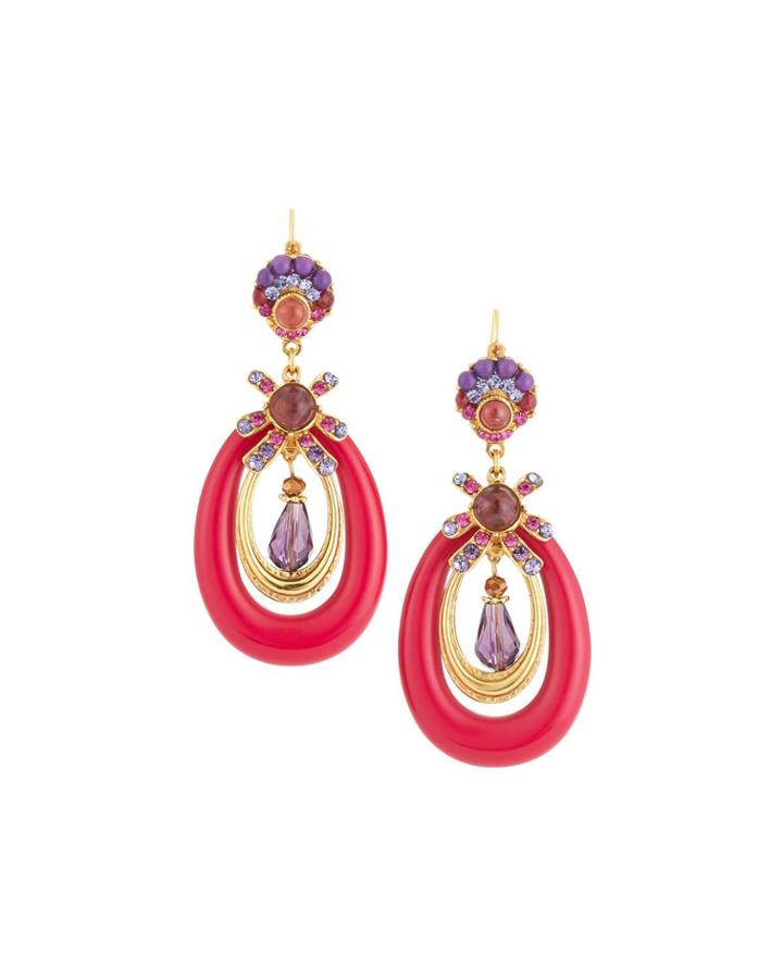 Lucite Oval Drop Earrings