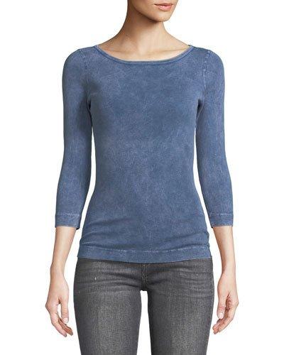 3/4 Sleeve Distressed Tee