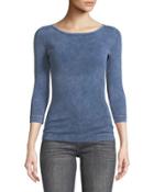 3/4 Sleeve Distressed Tee