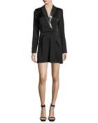 Kyrie Tuxedo Beaded-collar Romper