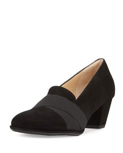 Principe Mid-heel Loafer Pump, Black
