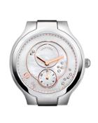 Stainless Steel Diamond Small Round Watch Head, Mother-of-pearl/rose Gold/white
