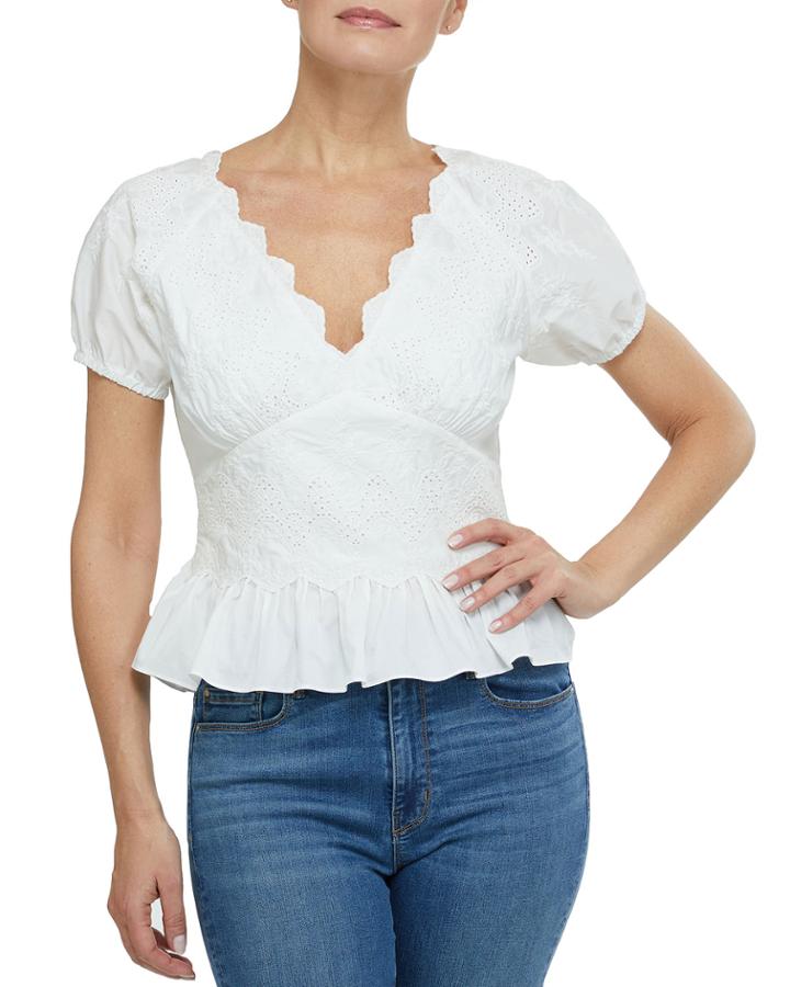 Ruffle-hem Top W/ Crochet