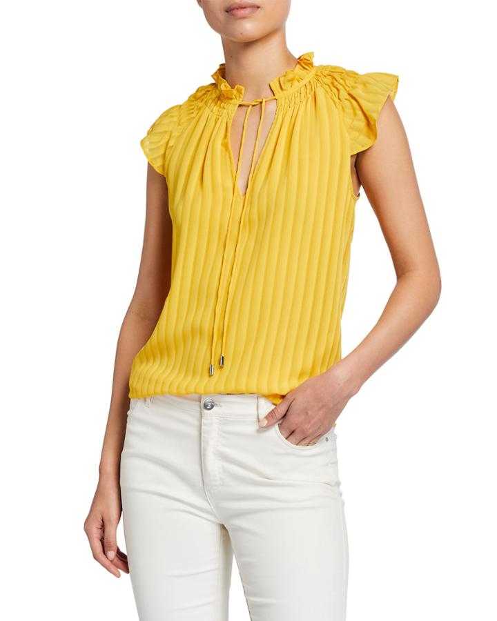 Jane Tie-neck Cap-sleeve Top