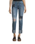 The Smith Distressed Straight-leg Ankle Jeans