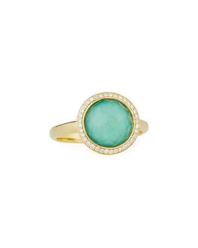 Rock Candy&reg; Quartz & Turquoise Doublet Ring W/ Diamonds