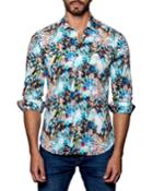 Semi-fitted Tie-dye Leaf-print