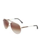 Rick Aviator Sunglasses, Rose/brown