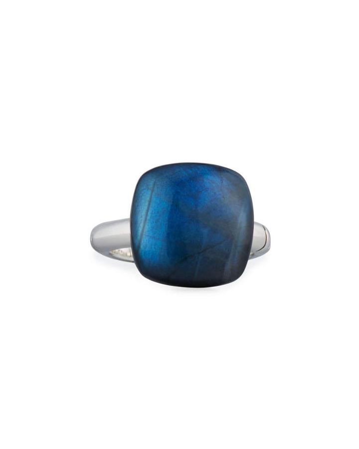 Bamboo Labradorite Cushion Ring,