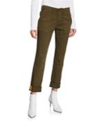 Adrina Skinny Army Pants With Cuffs