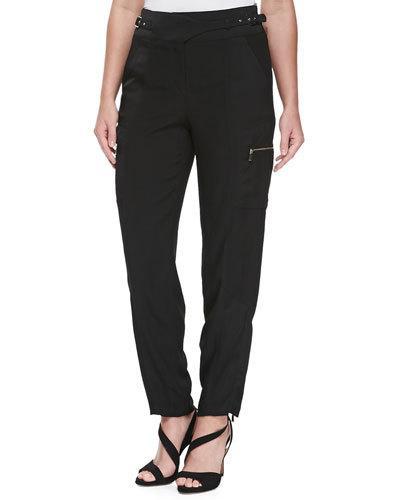 Satin-backed Crepe Cargo Pants