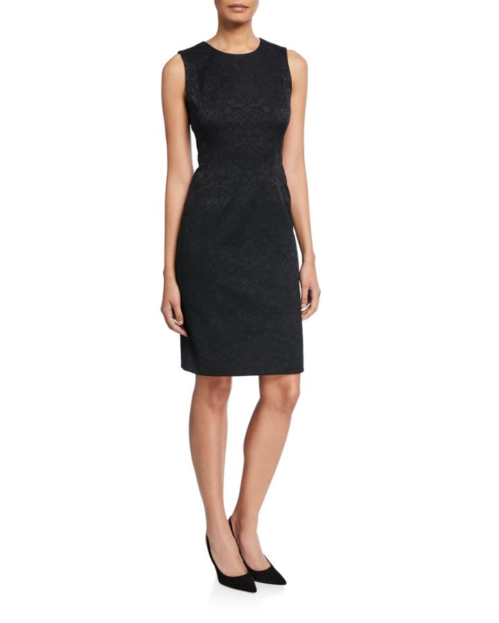 Brandi Sleeveless Jacquard Knee-length