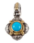 Turquoise-bezel Pendant