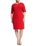 Jolie Dress With Draped Back, Red,