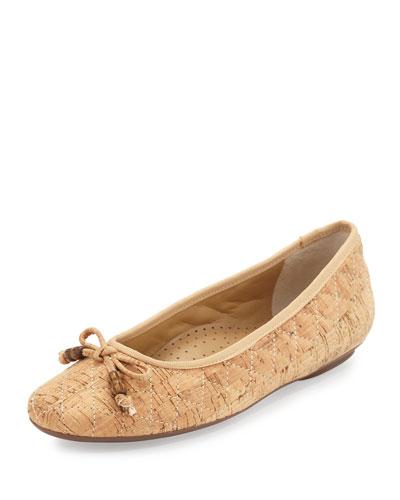 Sidney Quilted Cork Bow Flat, Natural
