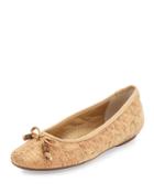 Sidney Quilted Cork Bow Flat, Natural