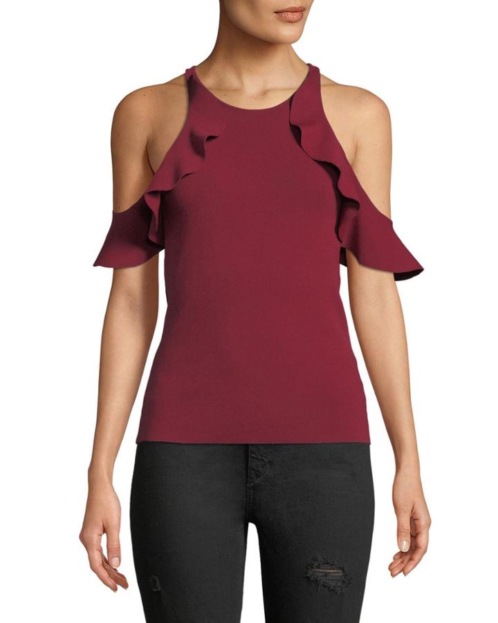 Hanging Ruffle Racer Tank