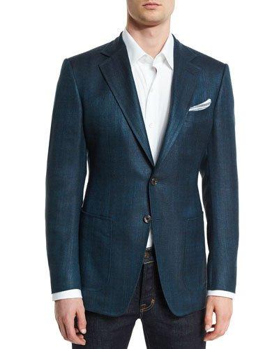 O'connor Base Rustic Herringbone Sport Jacket, Teal