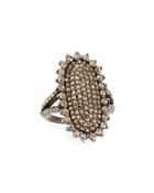 Pave Champagne Diamond Oval Ring