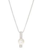 18k White Gold Linear Diamond & Pearl Necklace