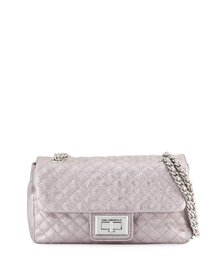 Agyness Quilted Metallic Leather