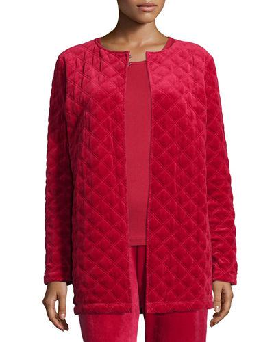 Quilted Velour Topper Jacket,