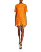 Short-sleeve Lace Tunic Dress