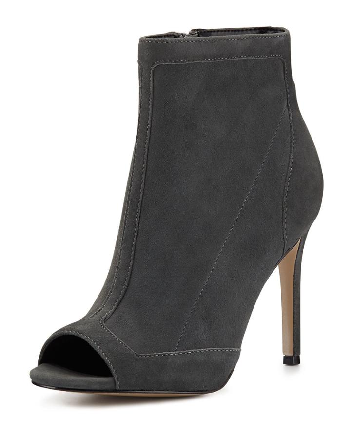 Courter Stretch Suede Peep-toe Pumps
