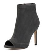 Courter Stretch Suede Peep-toe Pumps