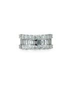 18k White Gold Mixed Diamond Wedding Band Ring,