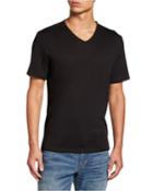 Men's Short-sleeve V-neck T-shirt W/ Contrast Thread Detail