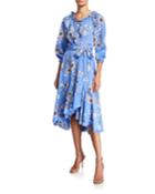 3/4-sleeve Faux-wrap