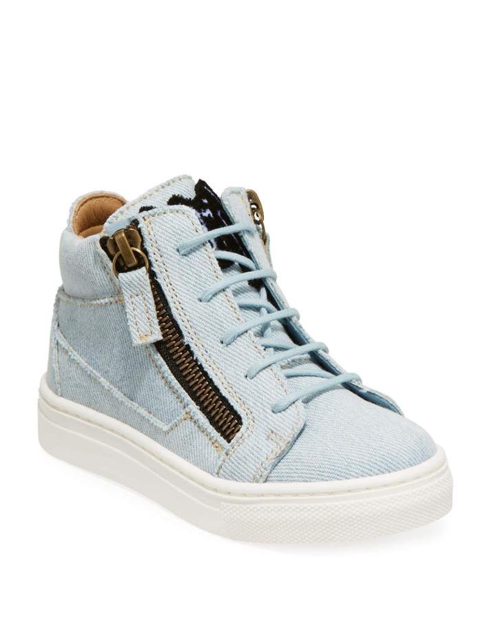 Denim Mid-top Sneakers, Toddler