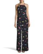 Summer-print High-neck Jumpsuit