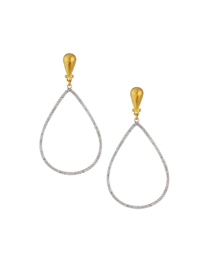 Diamond Pear Geo Drop Earrings