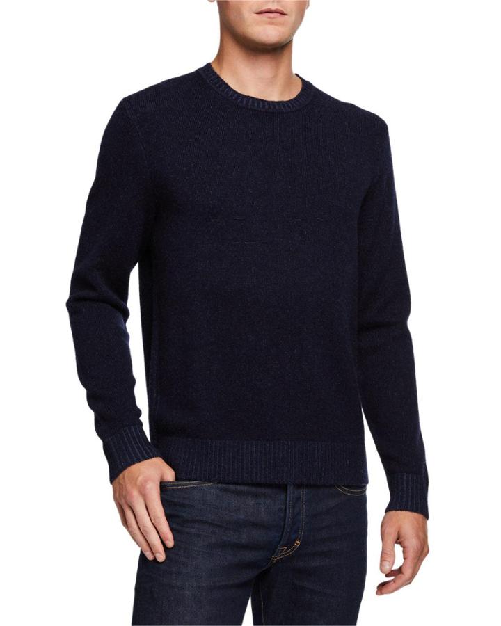 Men's Wool-cashmere Plaited Jersey