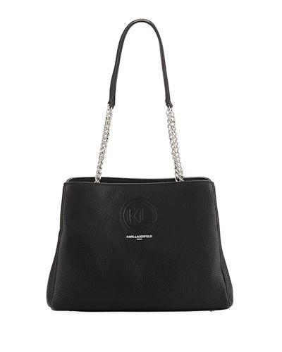 Charlotte Pebbled Leather Shoulder Tote Bag