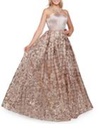 Halter Floral Sequin Ball Gown
