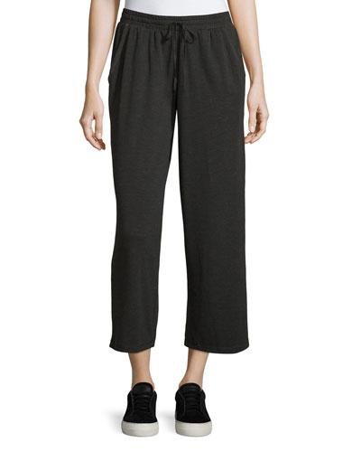 Wide-leg Stretch-knit Pants, Black