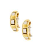 Appassionata 18k 2-tone Gold Single-row Diamond Half-hoop Earrings
