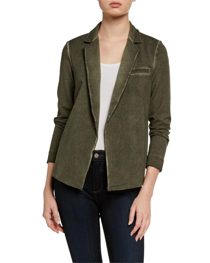 Open Front Garment-dye Blazer
