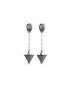 Chain & Agate Triangle Drop Earrings