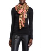 Leopard-print Georgette