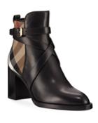 Vaughan Block-heel Leather Booties