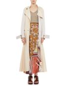 Fluid Twill Ankle-length Trench Coat